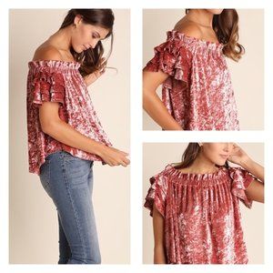 NWT Umgee | Velvet Off the Shoulder Top